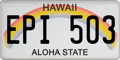 HI license plate EPI503