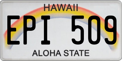 HI license plate EPI509