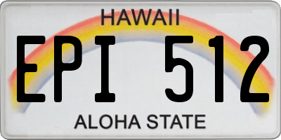 HI license plate EPI512