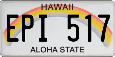 HI license plate EPI517