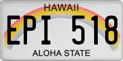 HI license plate EPI518
