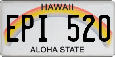 HI license plate EPI520