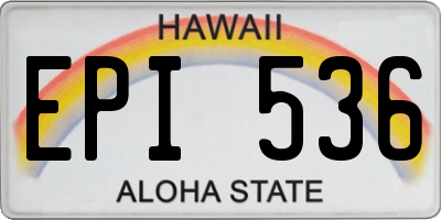 HI license plate EPI536
