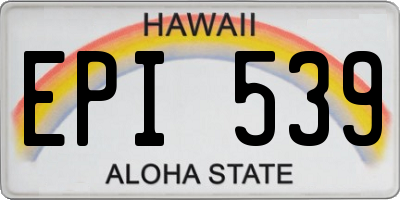 HI license plate EPI539