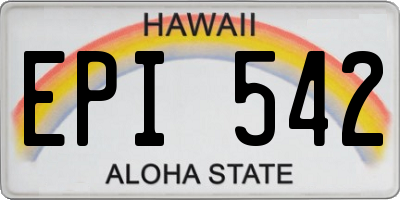 HI license plate EPI542