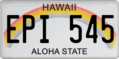 HI license plate EPI545