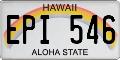 HI license plate EPI546