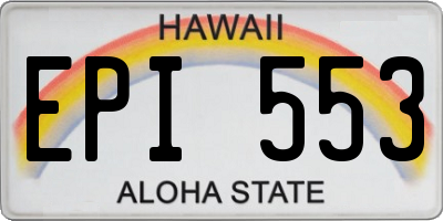 HI license plate EPI553