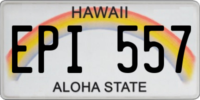 HI license plate EPI557