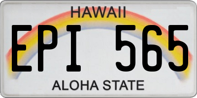 HI license plate EPI565