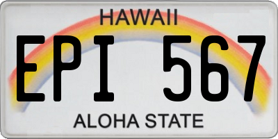 HI license plate EPI567