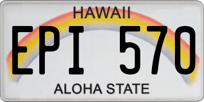 HI license plate EPI570