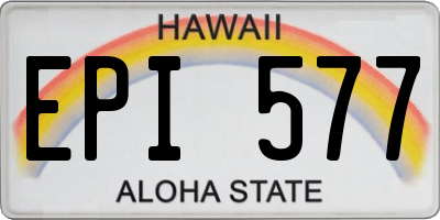 HI license plate EPI577