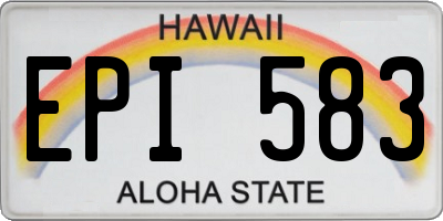 HI license plate EPI583
