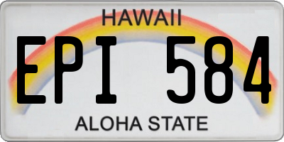 HI license plate EPI584