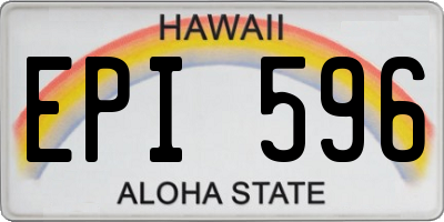 HI license plate EPI596