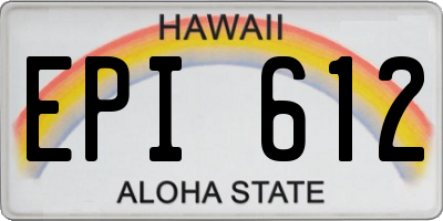HI license plate EPI612