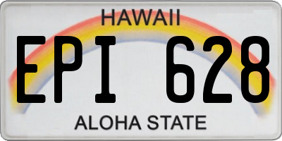 HI license plate EPI628