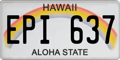 HI license plate EPI637