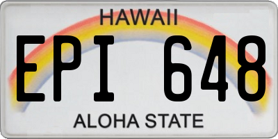 HI license plate EPI648