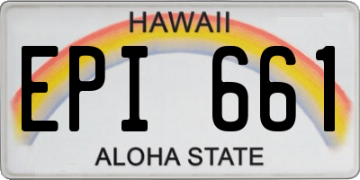 HI license plate EPI661