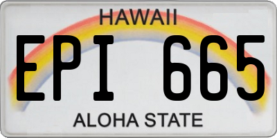 HI license plate EPI665