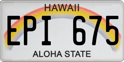 HI license plate EPI675