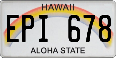 HI license plate EPI678