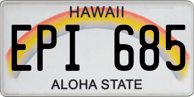 HI license plate EPI685