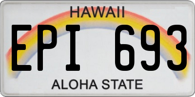 HI license plate EPI693