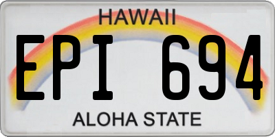 HI license plate EPI694