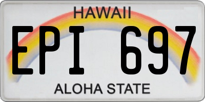 HI license plate EPI697