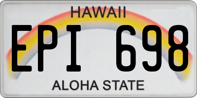 HI license plate EPI698