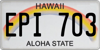 HI license plate EPI703