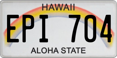 HI license plate EPI704