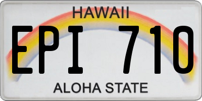 HI license plate EPI710