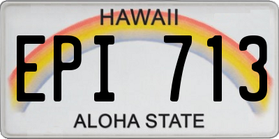 HI license plate EPI713