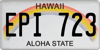HI license plate EPI723