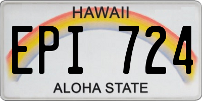 HI license plate EPI724