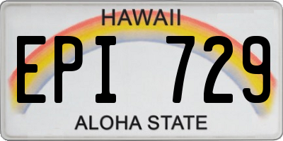 HI license plate EPI729