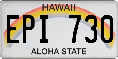 HI license plate EPI730