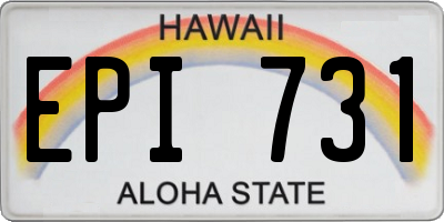 HI license plate EPI731