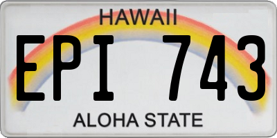 HI license plate EPI743