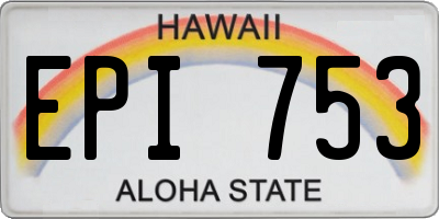 HI license plate EPI753