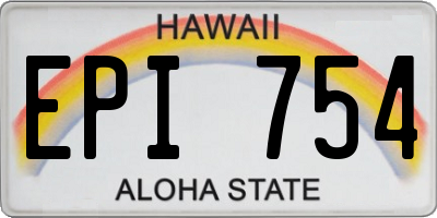 HI license plate EPI754