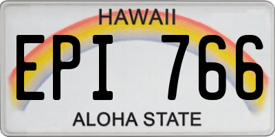 HI license plate EPI766