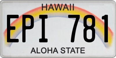 HI license plate EPI781