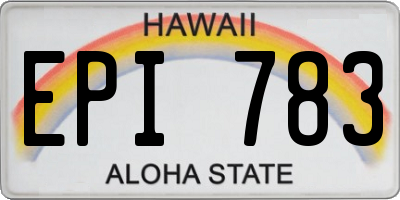 HI license plate EPI783