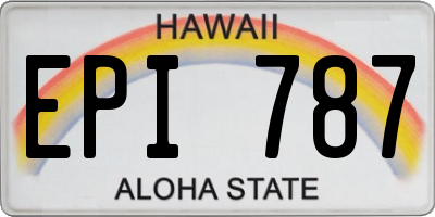 HI license plate EPI787