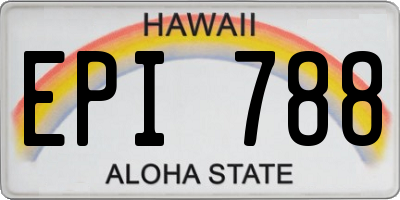 HI license plate EPI788